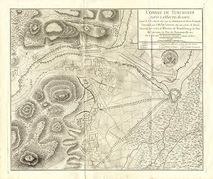 Antique Map-TURCKHEIM-COLMAR-BATTLE 1675-FRANCE-Beaurain-1782