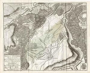 Antique Map-FRANCE-BATTLE ENTZHEIM 1674-Beaurain-1782