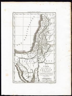 Antique Map-ISRAEL-JEWS-CANAAN-ABRAHAM-PROMISED LAND-Blanchard-Fremin-1844