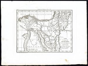 Antique Map-ISRAEL-JEWS-VOYAGE-EGYPT-NILE-ISRAELITES-Blanchard-Fremin-1844