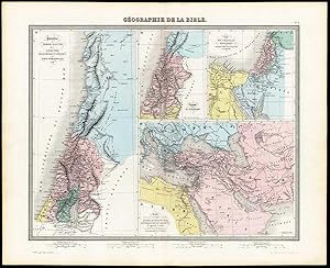 Antique Map-BIBLE-PALESTINE-ISRAEL-CANAAN-KING HEROD-Tardieu-Vuillemin-1863