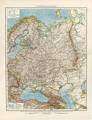 Antique Map-EUROPEAN RUSSIA-FINLAND-POLAND-BELARUS-Andree-1904