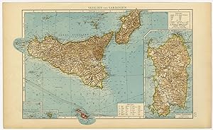 Antique Map-ITALY-ITALIA-SICILY-SARDINIA-MALTA-EUROPE-Andree-1904