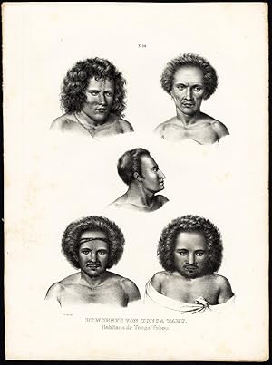Rare Antique Print-TONGA-NATIVES-PACIFIC-Schinz-Honegger-1836