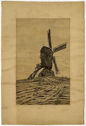 Antique Print-WINDMILL-LANDSCAPE-Adriani-Hovy-ca. 1930