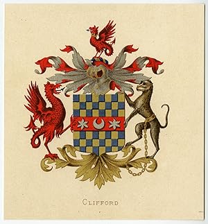 Antique Print-HERALDRY-COAT OF ARMS-CLIFFORD-Wenning-Rietstap-1883