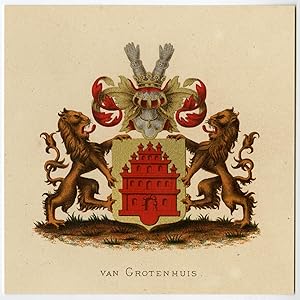 Antique Print-HERALDRY-COAT OF ARMS-VAN GROTENHUIS-Wenning-Rietstap-1883