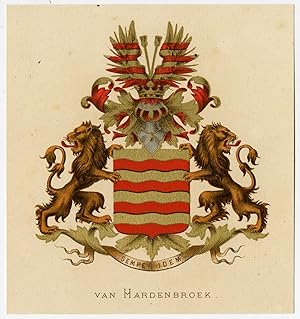 Antique Print-HERALDRY-COAT OF ARMS-VAN HARDENBROEK-Wenning-Rietstap-1883