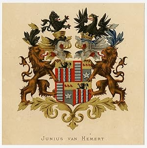 Antique Print-HERALDRY-COAT OF ARMS-JUNIUS VAN HEMERT-Wenning-Rietstap-1883