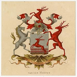 Antique Print-HERALDRY-COAT OF ARMS-VAN DER HOEVEN-Wenning-Rietstap-1883