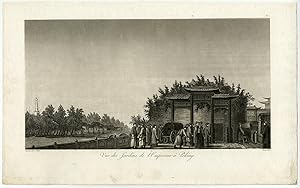 Antique Print-PEKING-CHINA-GARDEN-EMPEROR-TEMPLE-de Guignes-de Seve-1808