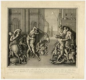 Seller image for Antique Print-RAPE OF THE SABINE WOMEN-BAS RELIEF-Allegranti-Vascellini-1781 for sale by ThePrintsCollector