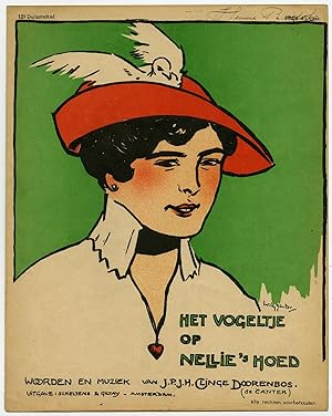Antique Print-WORD-MUSIC-CLINGE DOORENBOS-BIRDIE ON NELLIE'S HAT-Sluiter-ca.1930