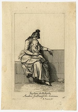 Antique Print-GENRE-FARMGIRL-FRIESLAND-Picart-ca. 1700