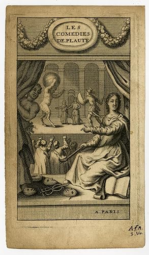 Antique Print-FRONTISPIECE-COMEDY-THEATRE-PLAUTUS-Anonymous-ca. 1660