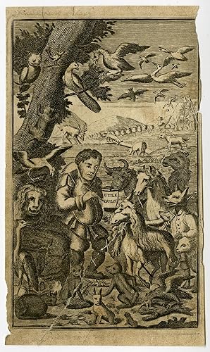 Antique Print-FRONTISPIECE-FABLES-ANIMAL-AESOP-l'Estrange-ca. 1740