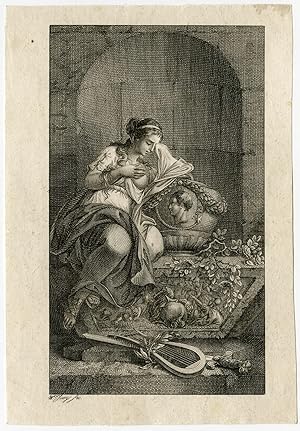 Antique Print-FRONTISPIECE-ALLEGORY-MOURNING-LYRE-Juri-Jury-ca. 1820