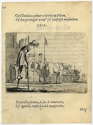 Antique Print-STILTS-ICARUS-DAEDALUS-EMBLEM-MORALITY-29-Savery-Veen-1642