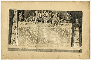 Antique Print-OBELISK-HIEROGLYPH-PUTTI-SCALES-Duperac-Sadeler-1606