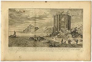 Antique Print-ITALIAN COAST-RUINED TEMPLE-NAPLES-Sadeler-1606