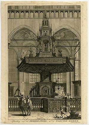 Antique Print-NEW CHURCH-NIEUWE KERK-PULPIT-AMSTERDAM-Wagenaar-J. Goeree-1760