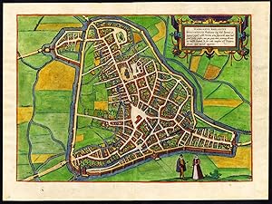 Antique Plan-Map-HERTOGENBOSCH-DEN BOSCH-NETHERLANDS-Braun-Hogenberg-1572