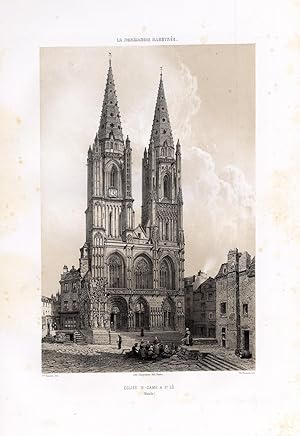 Antique Print-SAINT LO-CHURCH-NOTRE DAME-NORMANDIE-FRANCE-Benoist-1852