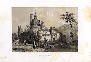 Antique Print-CHATEAU-CASTLE-AUVRAY-ORNE-NORMANDIE-FRANCE-Benoist-1852