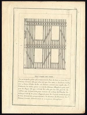 Imagen del vendedor de Antique Print-TIMBER FRAME-POST AND BEAM-CONSTRUCTION-Pl. 52-Vignola-1755 a la venta por ThePrintsCollector