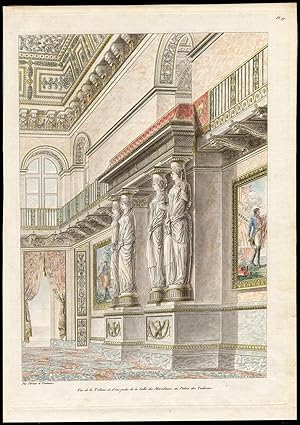 Antique Print-PALACE-TUILERIES-PAINTING-SCULPTURE-PARIS-Percier et Fontaine-1812