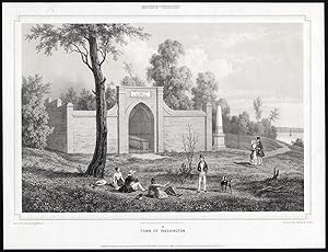 Antique Lithograph-MOUNT VERNON-TOMB OF WASHINGTON-Kollner-Isidore Deroy-1848