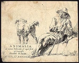 Bild des Verkufers fr Antique Master Print-TITLE PAGE-SHEPHERD-DOG-Berchem-ca. 1660 zum Verkauf von ThePrintsCollector