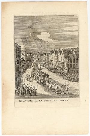 Rare Antique Print-ARRIVAL-MARIA DE MEDICI-DELFT-NETHERLANDS-la Serre-1639