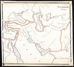 Unique Manuscript Map-PERSIA-ARABIA-MEDIA-ASIA MINOR-Dumont-1865