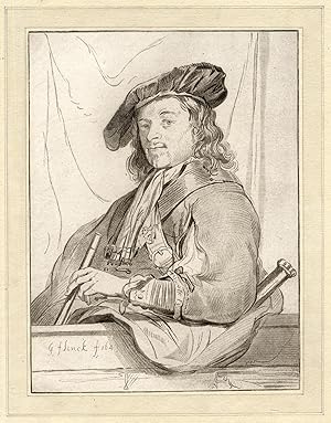 Antique Master Print-PORTRAIT-OFFICER-PARAPET-van Amstel/Schreuder-Flinck-1773