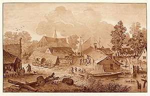 Antique Master Print-VILLAGE-POND-Ploos van Amstel/Brouwer-Everdingen-1782