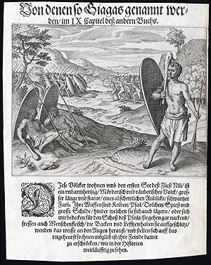 Antique Print-BIAGA-WARRIOR-AFRICA-INDIGENOUS-NILE-de Bry-1598