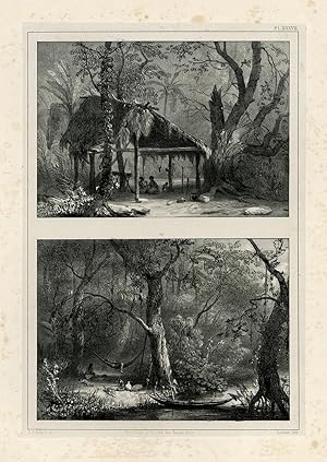 Antique Print-SURINAME-SLAVERY-HOUSE-NATIVE-Lauters-Benoit-1839