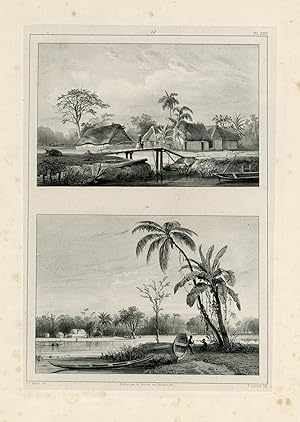Antique Print-SURINAME-SLAVERY-HAMLET-PLANTATION-Lauters-Benoit-1839