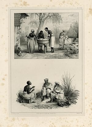 Antique Print-SURINAME-SLAVERY-TAKI TAKI-LAUNDRY-Madou-Benoit-1839