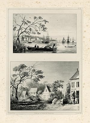 Antique Print-SURINAME-PARAMARIBO-SARAMECA STREET-PORT-Lauters-Benoit-1839