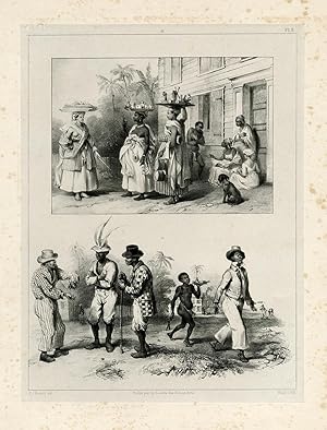 Antique Print-SURINAME-MARKET-ARTISAN-SLAVERY-COSTUME-Madou-Benoit-1839