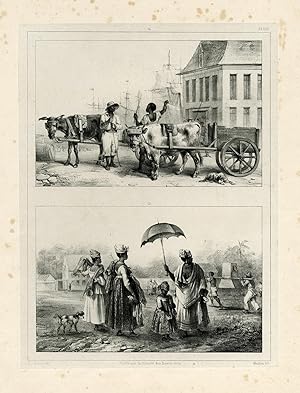 Antique Print-SURINAME-PARAMARIBO-SLAVERY-COSTUME-PORT-Madou-Benoit-1839