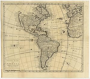 Antique Print-AMERICA-NORTH-SOUTH-Tirion-1731