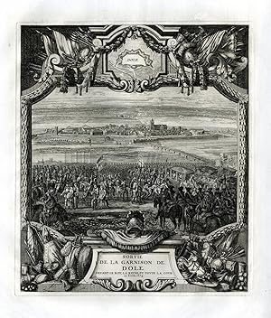 Antique Print-DEPARTURE-GARRISON-DOLE-FRANCE-Colin-c. 1679