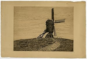 Antique Print-LANDSCAPE-WINDMILL-LEENDE-Adriani-Hovy-ca. 1930