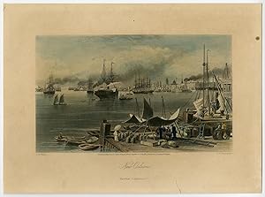 Antique Print-QUAY-HARBOUR-NEW ORLEANS-USA-Waud-Thompson-1873