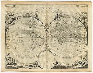 Antique Print-WORLD-WORLDMAP-DOUBLE HEMISPHERE-Stopendaal-Keur-1729