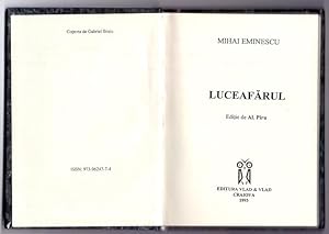 Seller image for OPERE de MIHAI EMINESCU: INGER SI DEMON, LUCEAFARUL, NOI AMANDOI AVEM ACELASI DASCAL, NUMAI POETUL, MELANCOLIE, MEMENTO MORI. Coperta de Gabriel Bratu. Editie de Al. Piru. for sale by Die Wortfreunde - Antiquariat Wirthwein Matthias Wirthwein