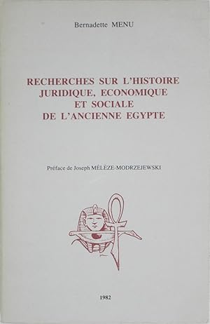 Image du vendeur pour Recherches sur l'Histoire Juridique, Economique et Sociale de l'Ancienne Egypte mis en vente par Powell's Bookstores Chicago, ABAA